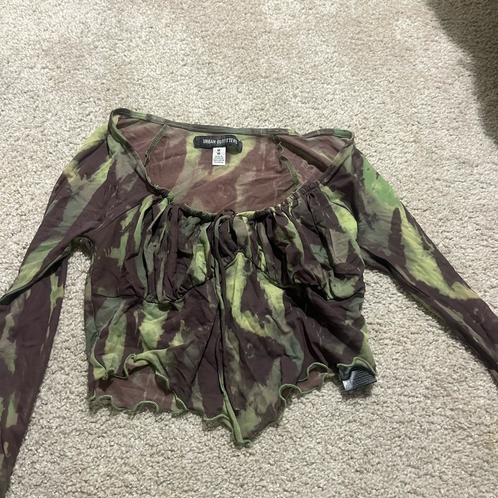 Urban Outfitters Semi Sheer Bell Sleeve Top